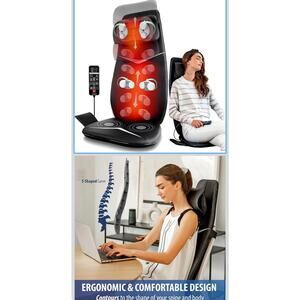 Zyllion Shiatsu Neck and Back Massager with Heat for Chair